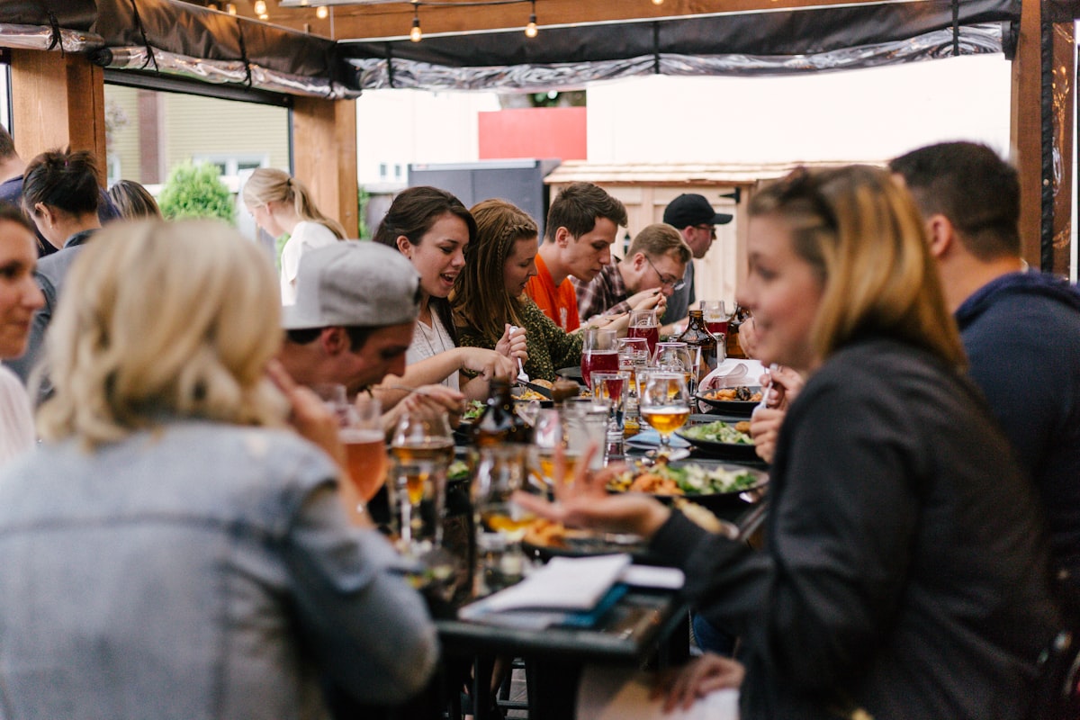 Stock image representing beer garden atmosphere