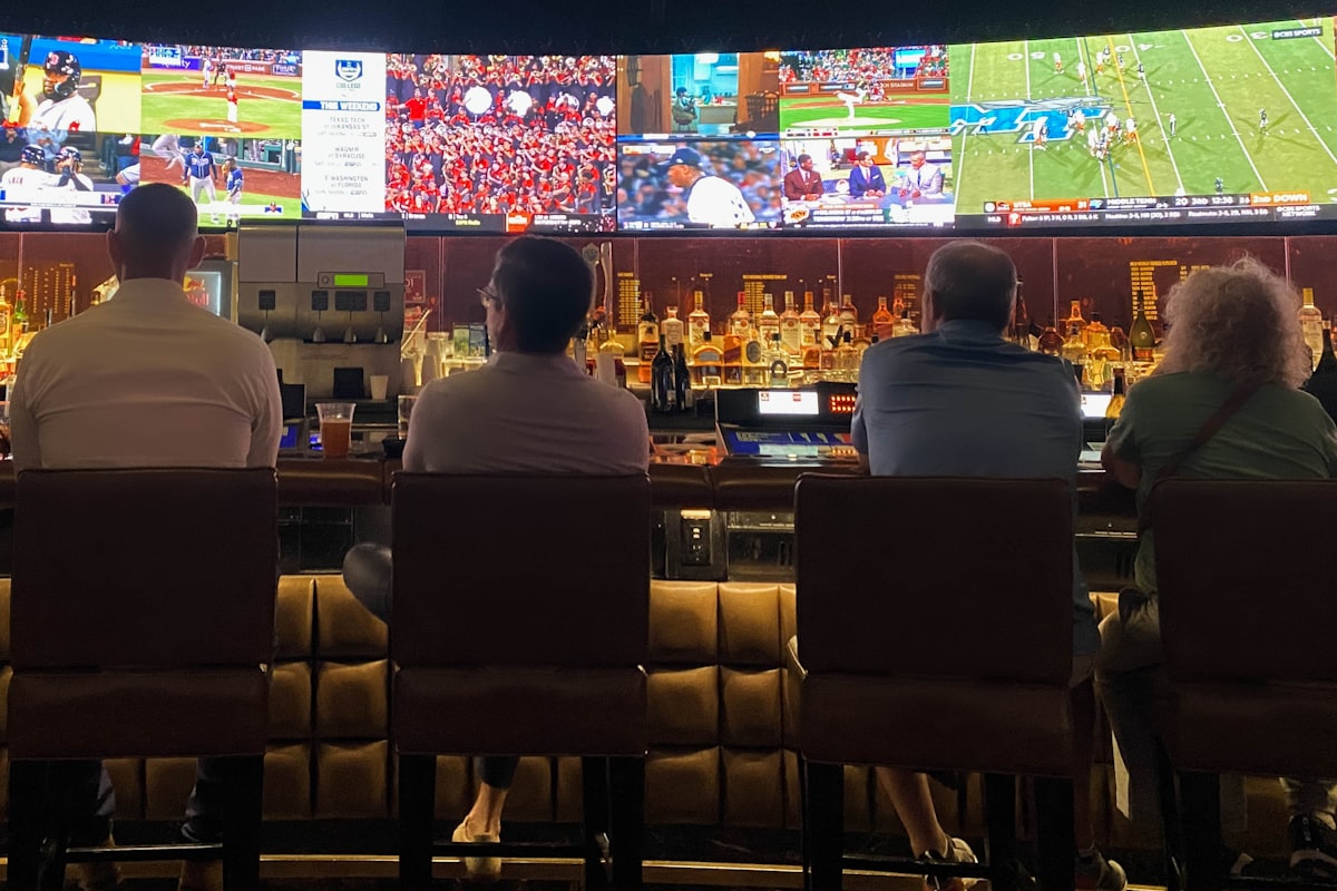 Stock image representing sports bar atmosphere